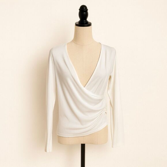 Spiegel SZ S white draped blouse - Picture 1 of 4